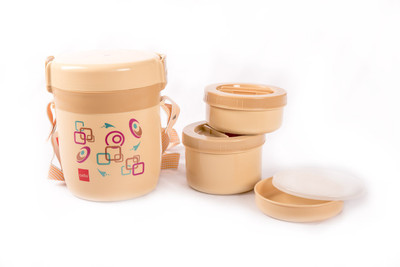 

Cello 134640 3 Containers Lunch Box(650 ml), Beige