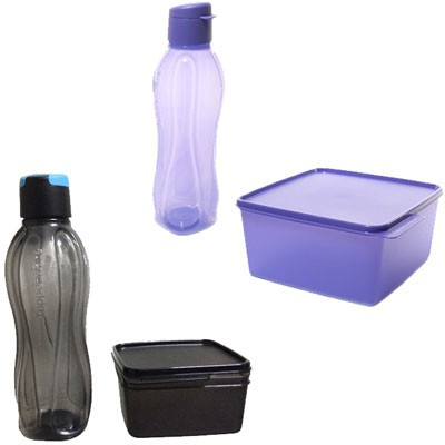 

Tupperware You & I Set 2 Containers Lunch Box, Black;purple