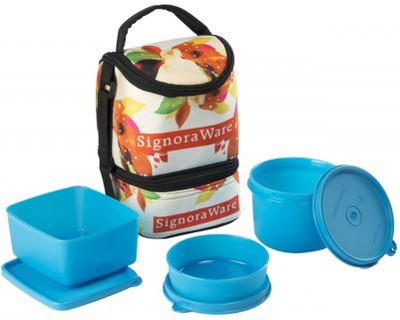 Signoraware Blossom Trio Lunch Box- Blue (1130ml) 3 Containers Lunch Box(1130 ml)