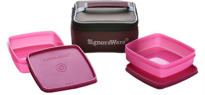 

Signoraware Hot 'n' Fresh 2 Containers Lunch Box(700 ml), Pink