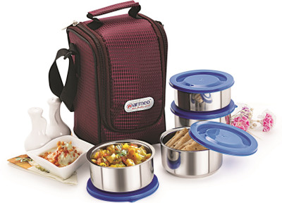 

Warmeo Insulated Lunch Pack 4 Containers Lunch Box(880 ml), Silver