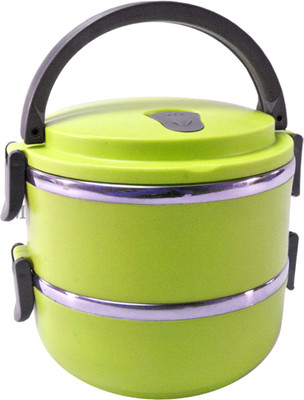 SJ Thermos Insulated Hot 2 Containers Lunch Box(750 ml), Light green