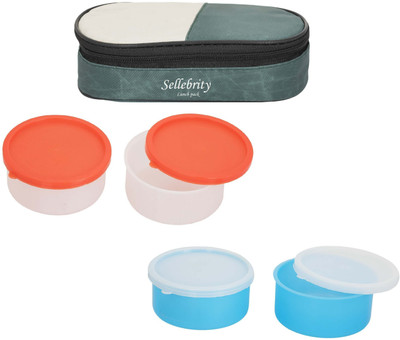 

Sellebrity Rectangle 2 in 1 With 2 Boxes 4 Containers Lunch Box(800 ml), Green