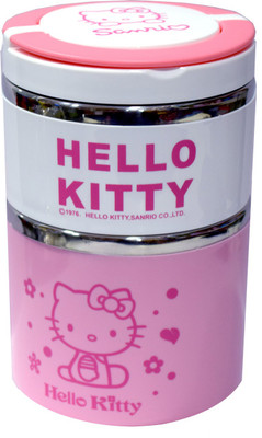 

Blossoms Hello Kitty Cartoon 2 Containers Lunch Box(930 ml), Pink
