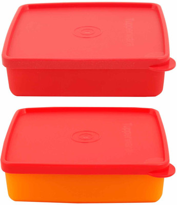 

Tupperware LunchBox 2 Containers Lunch Box(800 ml), Orange;red