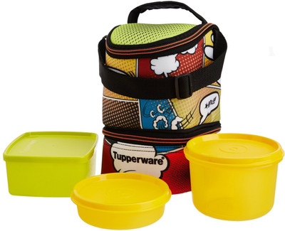 

Tupperware Cool 'n' Fab 3 Containers Lunch Box(1100 ml), Green;multicolor;yellow