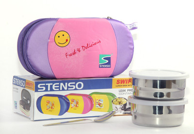

Stenso Swifty 2 Containers Lunch Box(300 ml), Purple-pink