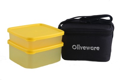 

Oliveware LB#49black 2 Containers Lunch Box(1000 ml), Multicolor