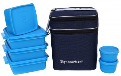 

Signoraware Family Pack Lunch Box - Blue (3310ml) 6 Containers Lunch Box(3310 ml)