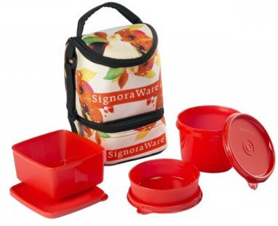 

Signoraware Blossom Trio - Red 3 Containers Lunch Box(1130 ml)