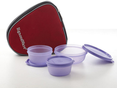 

Signoraware 531 3 Containers Lunch Box(700 ml), Purple