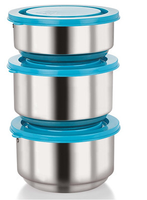 

Nano Nine Tiffiny Stainless Steel Double Wall Insulated Meal Pack 3 Containers Lunch Box(680 ml), Silver