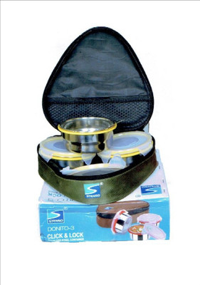 

STENSO Donito-3 3 Containers Lunch Box(250 ml), Black