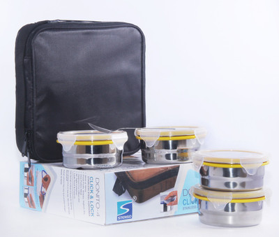 

Stenso Donito 4 Black Colour 4 Containers Lunch Box(600 ml)
