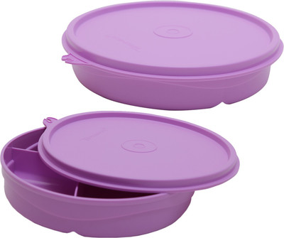 

Tupperware Div-950 2 Containers Lunch Box(300 ml), Violet