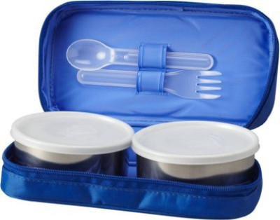

Milton punto 121 Mini Lunch Box 2 Containers Lunch Box(400 ml), Blue