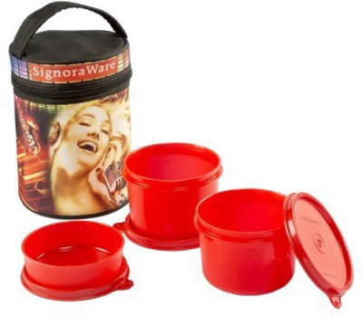 

Signoraware Jazz Executive - Red (Medium-1080ml) 3 Containers Lunch Box(1080 ml)