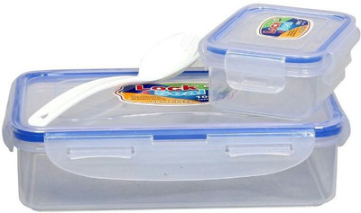 

Shopaholic SH-01 Lock N Seal 2 Containers Lunch Box(850 ml), Transparent
