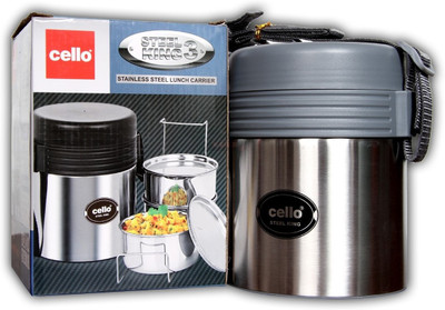 

Cello Steel King 3 3 Containers Lunch Box(750 ml), Blue