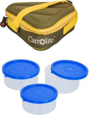 

Carrolite Triangle Plastic 3 Containers Lunch Box(600 ml), Yellow
