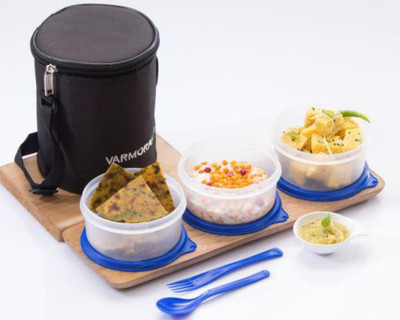 

Varmora Perfect 3 Containers Lunch Box(1000 ml), Blue