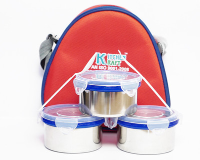 Kitchen Raft Good Day3 3 Containers Lunch Box(750 ml), Red