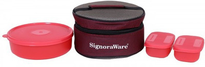 

Signoraware M501 3 Containers Lunch Box(1080 ml), Red