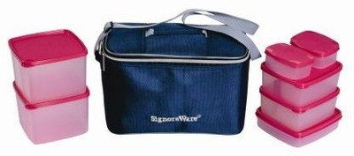 

Signoraware 537 7 Containers Lunch Box(3250 ml), Pink