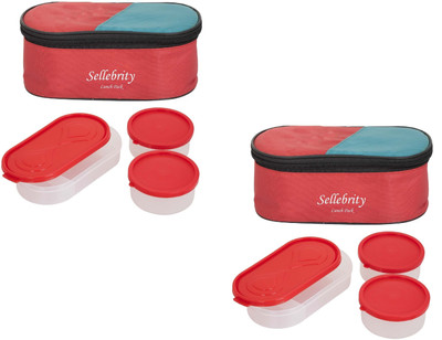 

Sellebrity Combo 3 Red 6 Containers Lunch Box(1300 ml)