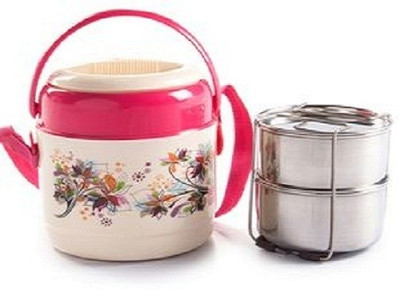 

Cello World Mark 2 Insulated Lunch Carrier 2 Containers Lunch Box(600 ml), Pink