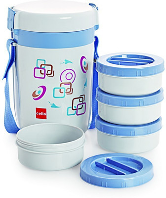 

Cello 134628 4 Containers Lunch Box(900 ml), Grey