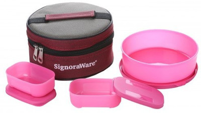 Signoraware M501 3 Containers Lunch Box(1080 ml), Pink