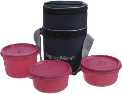 

Signoraware 538 3 Containers Lunch Box(1070 ml), Pink