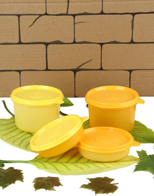 

Tupperware Tupperware Vargin Plastic lunch Box yellow and orange 4 Containers Lunch Box(1300 ml), Orange;yellow