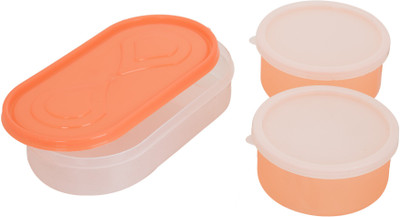

Carrolite Container - 650 ml Plastic Grocery Container(Pack of 3, Orange)