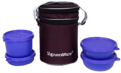 

Signoraware Perfect Violet (1230ml) 4 Containers Lunch Box(1230 ml)
