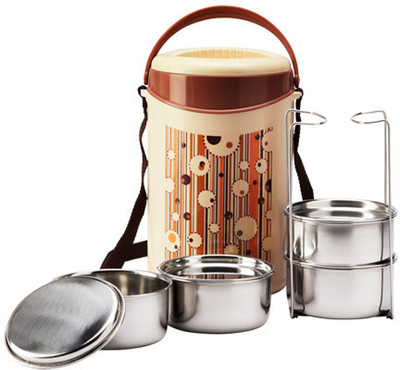 

Milton Econa 4 Office Range Plastic, Stainless Steel Lunch Boxes(450 ml), Brown
