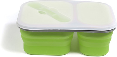 

Babyoodles Green Twin Compartments Expandable Silicon Tiffin Box 1 Containers Lunch Box(1450 ml)