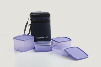 

Signoraware Director Special Lunch Box (with Bag) 4 Containers Lunch Box(2000 ml), Purple