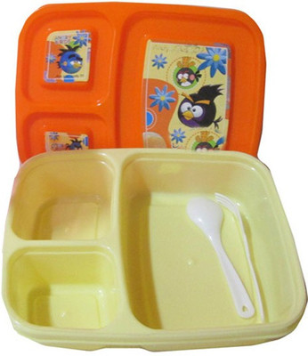 goldcave Kids Angry Bird 3 Containers Lunch Box(400 ml)