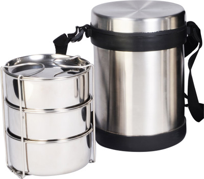 

Deseo HOTM3 3 Containers Lunch Box(900 ml), Silver