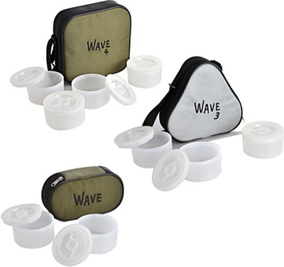 

Zanelux wave combo 9 Containers Lunch Box(2250 ml), Multicolor