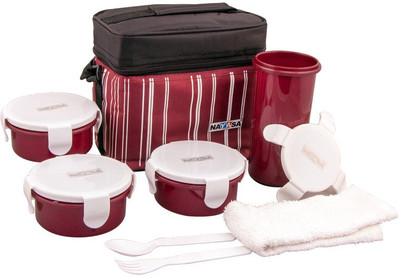 

Nayasa TOSTEY DARSH 3 Containers Lunch Box(600 ml), Broun