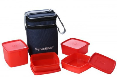 

Signoraware Director Special Big 4 Containers Lunch Box(2050 ml), Red