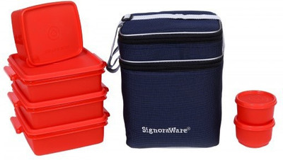 

Signoraware Family Pack Lunch Box -Red 6 Containers Lunch Box(3310 ml)