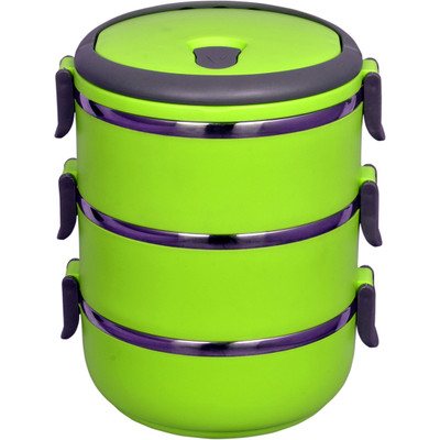 Golddust MOLB8 3 Containers Lunch Box(2100 ml), Green