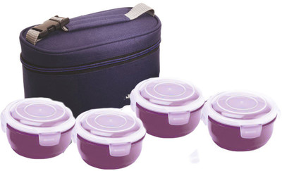 

TG Shoppers Ultra Oval Insulated 4 Containers Lunch Box(1400 ml), Brown
