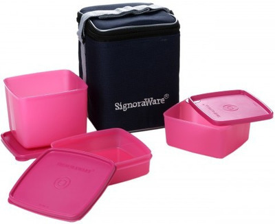 

Signoraware Director Special Lunch Box - Pink(Medium) 3 Containers Lunch Box(1700 ml)