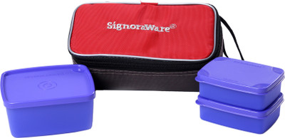 

Signoraware Eat in 3 Containers Lunch Box(800 ml), Violet