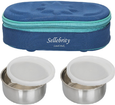 

Sellebrity Diamond 2 Containers Lunch Box(400 ml), Blue